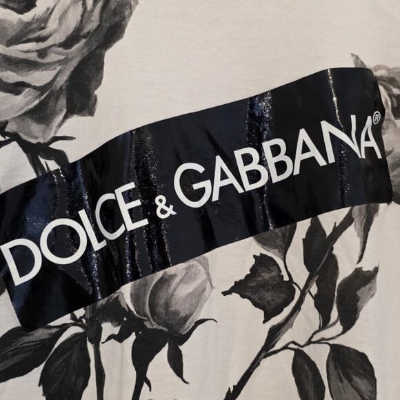 DOLCE & GABBANA Logo Tape Printed T-Shirt  -can be UNISEX - Picture 1 of 12